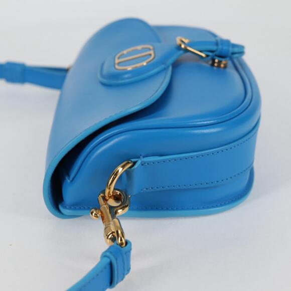 DIOR Bobby East West Shoulder Bag Leather Blue Gold - Picture 3 of 13